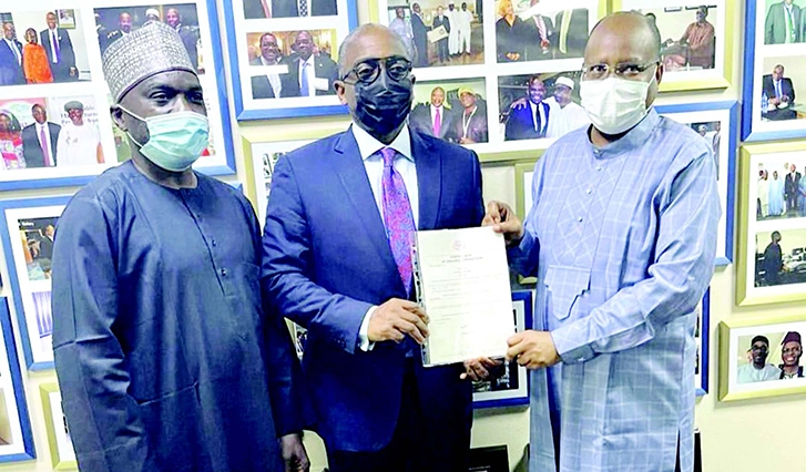 presentation of certificate of Global Organic Certification status of Nigerian Sesame Seed to the NEPC boss